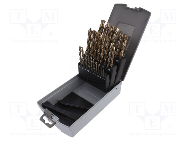 Tool accessories: drill set; Application: metal; Pcs: 25; Mat: HSS