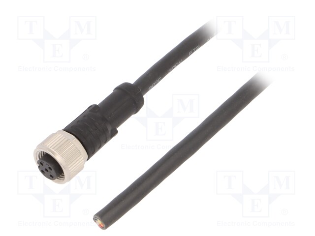 Connection lead; M12; PIN: 5; straight; 5m; plug; 60VAC; 4A; -20÷80°C