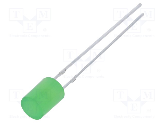 LED; 5mm; green; 750÷1120mcd; 140°; 30mA; 2.9÷3.4V; Front: flat