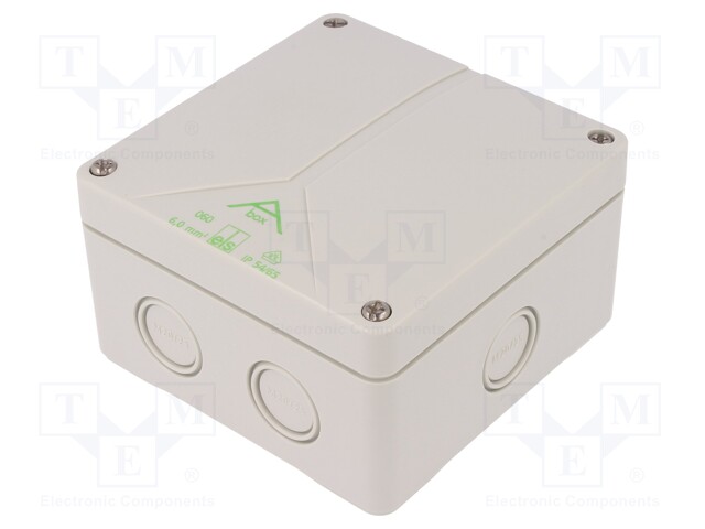 Enclosure: junction box; X: 110mm; Y: 110mm; Z: 67mm; polystyrene