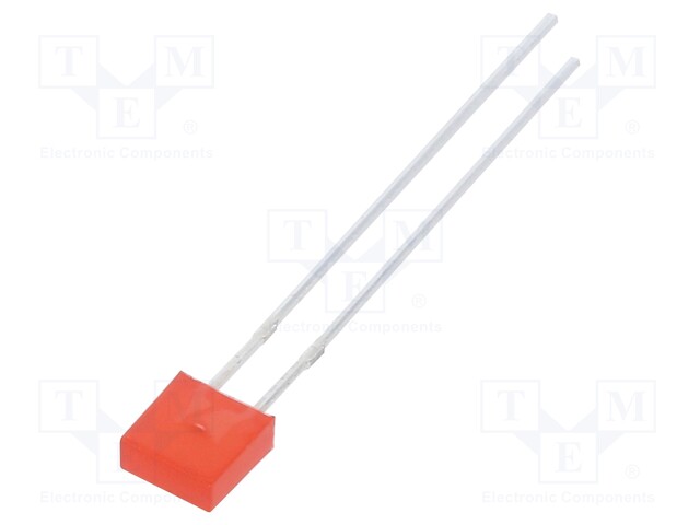 LED; rectangular; 2x5x5mm; red; 100÷150mcd; 100°; Front: flat; 20mA