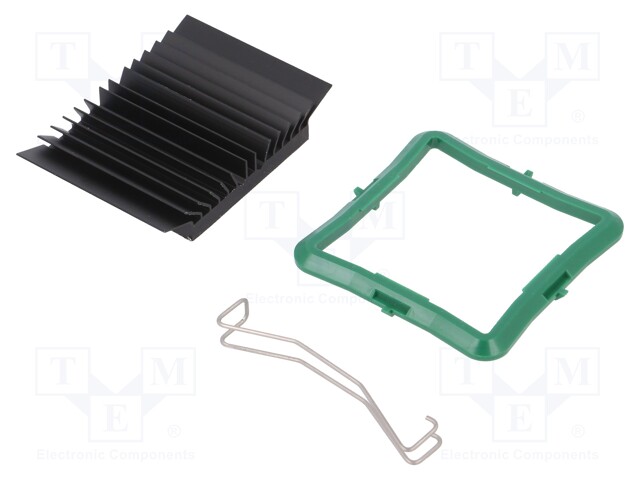 Heatsink: extruded; grilled; black; L: 40mm; W: 40mm; H: 9.5mm