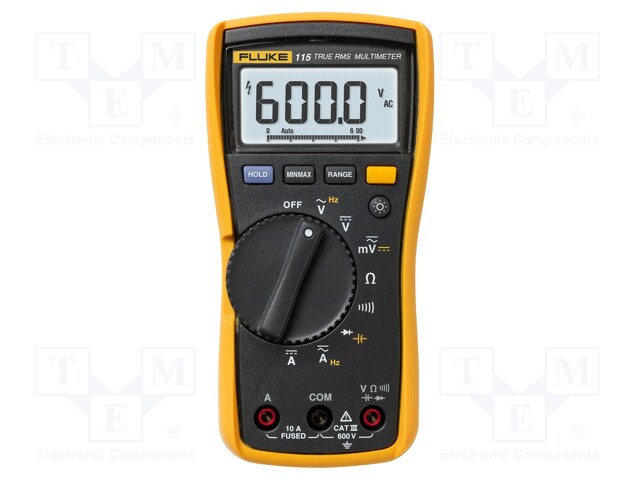 Digital multimeter; LCD 3,75 digit (6000); True RMS AC