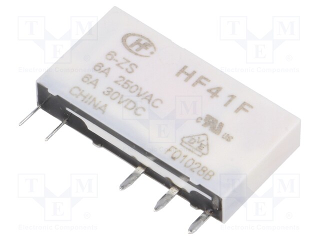 Relay: electromagnetic; SPDT; Ucoil: 6VDC; 6A/250VAC; 6A/30VDC; 6A