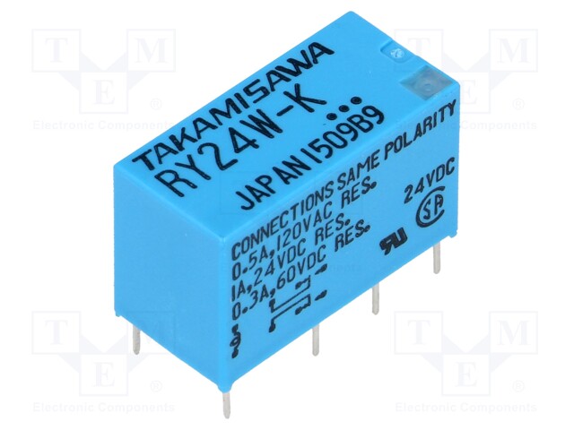 Relay: electromagnetic; DPDT; Ucoil: 24VDC; 0.5A/120VAC; 1A/24VDC