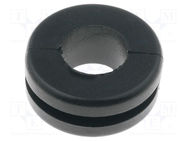 Grommet; Ømount.hole: 11mm; Øhole: 8mm; PVC; black; -30÷60°C