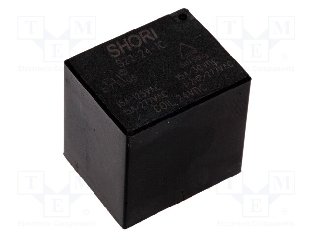 Relay: electromagnetic; SPDT; Ucoil: 24VDC; 17A/277VAC; 16A/30VDC