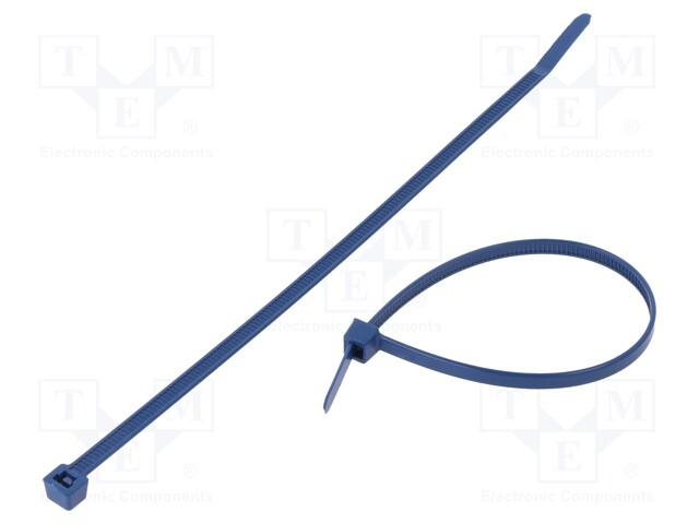 Cable tie; with metal; L: 200mm; W: 4.6mm; polyamide; 225N; blue