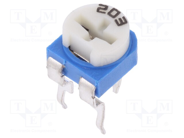 Potentiometer: mounting; single turn,horizontal; 20kΩ; 100mW