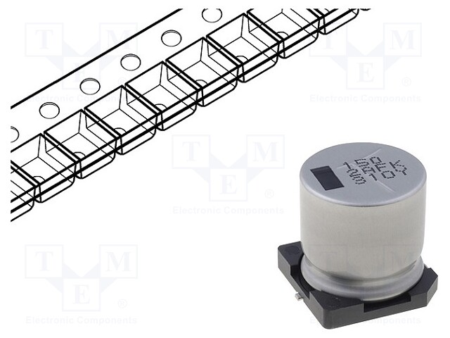 Capacitor: electrolytic; low impedance; SMD; 150uF; 100VDC; ±20%