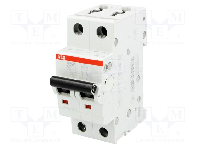 Circuit breaker; 400VAC; Inom: 10A; Poles: 2; DIN; Charact: C; 10kA