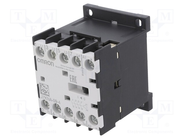 Contactor: 4-pole; 230VAC; 9A; DIN; J7KNA; screw terminals; 690V