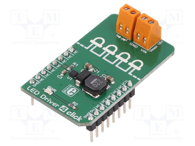 Click board; LED driver; PWM; TPS61160A; 5VDC