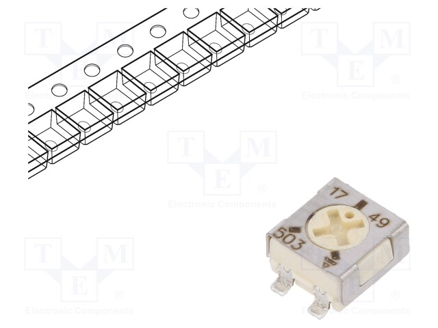 Potentiometer: mounting; single turn; 50kΩ; 250mW; SMD; ±20%