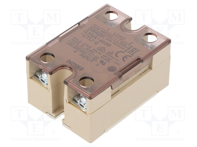 Relay: solid state; Ucntrl: 100÷240VAC; 50A; 200÷480VAC; -30÷80°C