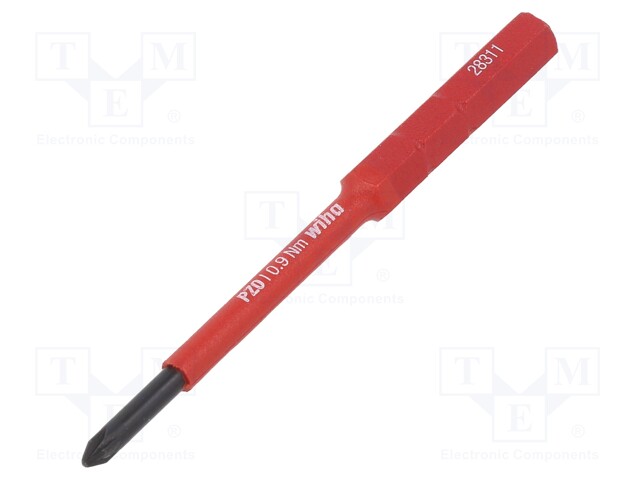 Screwdriver bit; Pozidriv®; PZ0; max.0.5Nm; 1kVAC; insulated