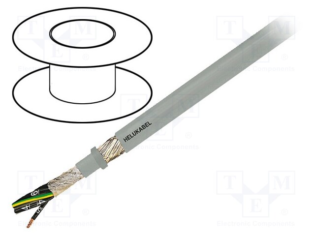 Wire: control cable; JZ-HF-CY; 7G0,75mm2; PVC; grey; stranded; Cu