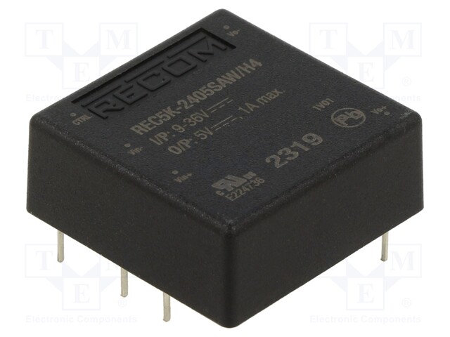 Converter: DC/DC; 5W; Uin: 9÷36V; Uout: 5VDC; Iout: 1A; DIP6; 12g