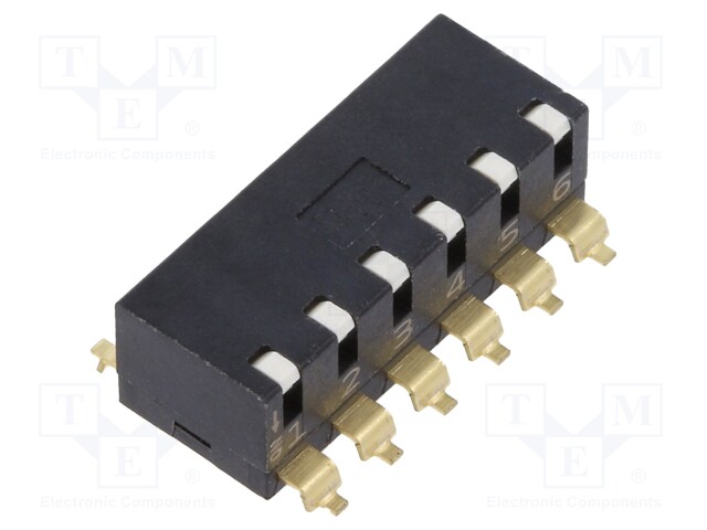 Switch: DIP-SWITCH; Poles number: 6; ON-OFF; 0.025A/24VDC; Pos: 2