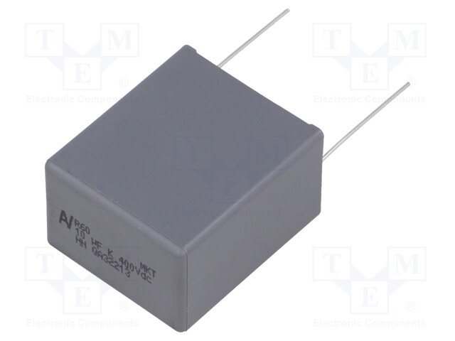 Capacitor: polyester; 10uF; 200VAC; 400VDC; Pitch: 27.5mm; ±10%