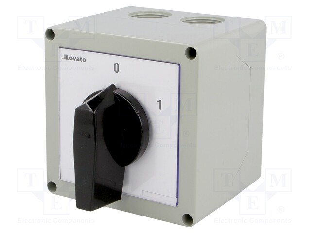 Switch: cam switch; Stabl.pos: 2; 40A; 0-1; Mounting: in housing
