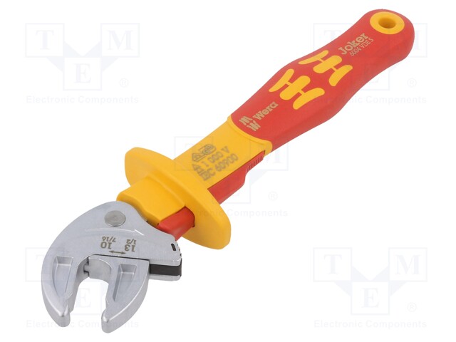 Wrench; insulated,adjustable,self-adjusting; 155mm; for to nuts