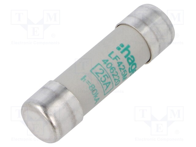 Fuse: fuse; aM; 25A; 690VAC; cylindrical,industrial; 14x51mm