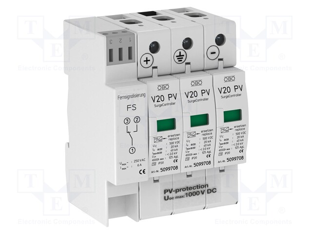 Surge arrestor; Mounting: DIN; IP20