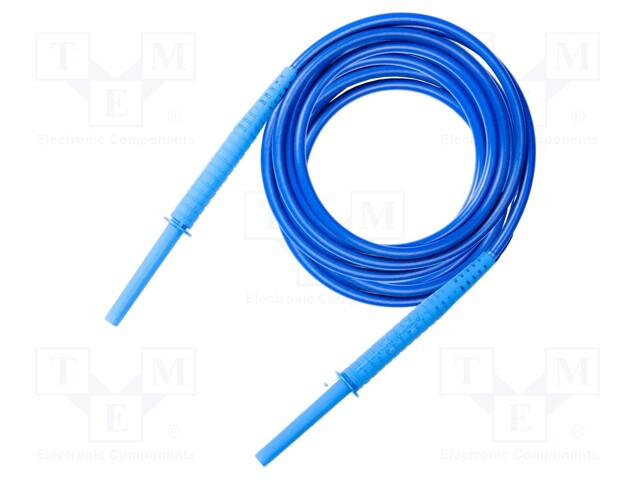 Test lead; banana plug-banana plug; insulated; Urated: 11kV; blue