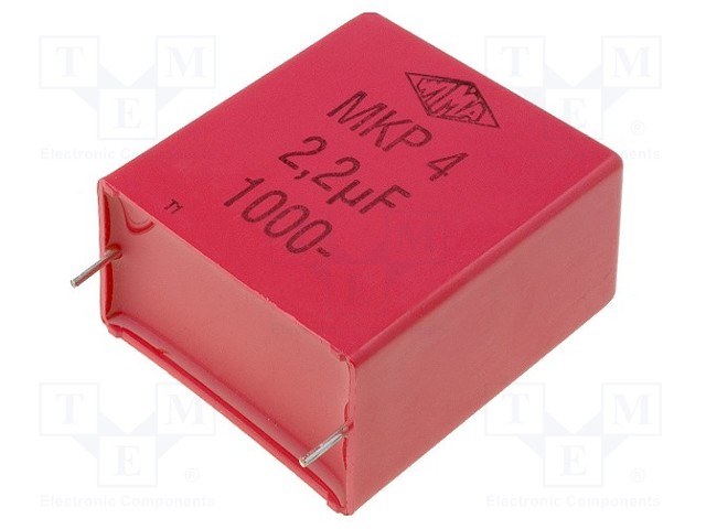 Capacitor: polypropylene; 2.2uF; 1kV; 37.5mm; Mounting: THT