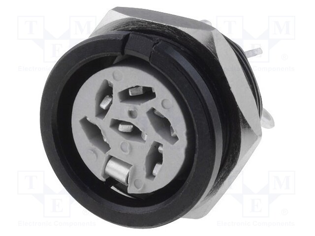 Socket; DIN; female; PIN: 6; Layout: 240°; for panel mounting,screw