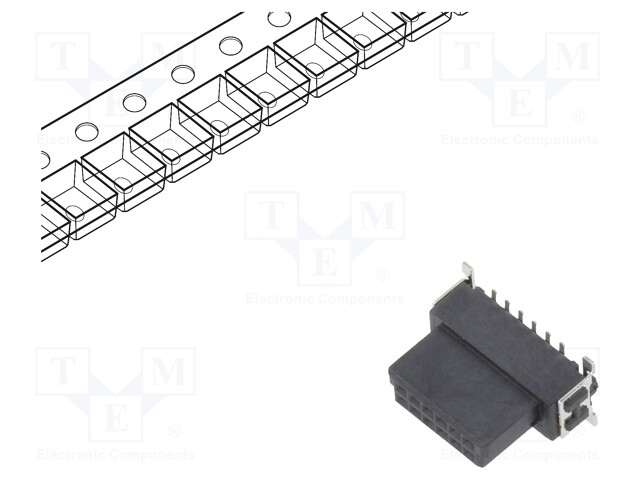 Connector: PCB to PCB; female; PIN: 12; 1.27mm; -55÷125°C; UL94V-0