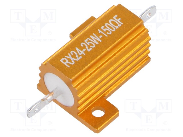 Resistor: wire-wound; with heatsink; 150Ω; 25W; ±1%; 50ppm/°C