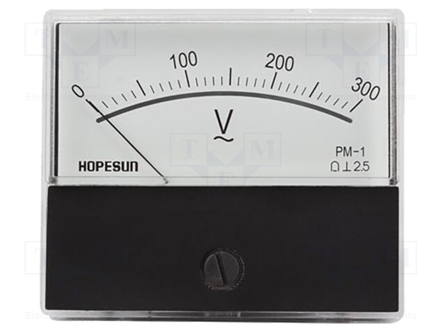 Voltmeter; analogue; on panel; 0÷300V; Class: 2,5; 70x60mm