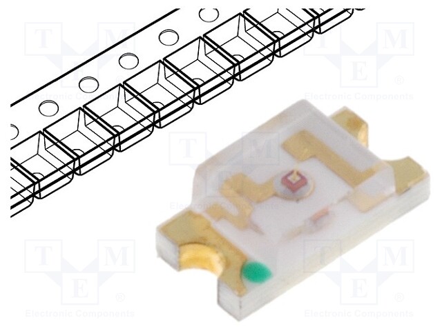 LED; SMD; 1206; yellow; 6÷10mcd; 3.2x1.6x1.1mm; 120°; 2÷2.8V; 20mA