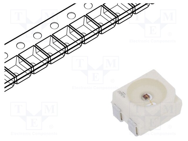 LED; SMD; 3528,PLCC4; red; 1210÷2420mlm; 355÷900mcd; 3.4x3x2.1mm