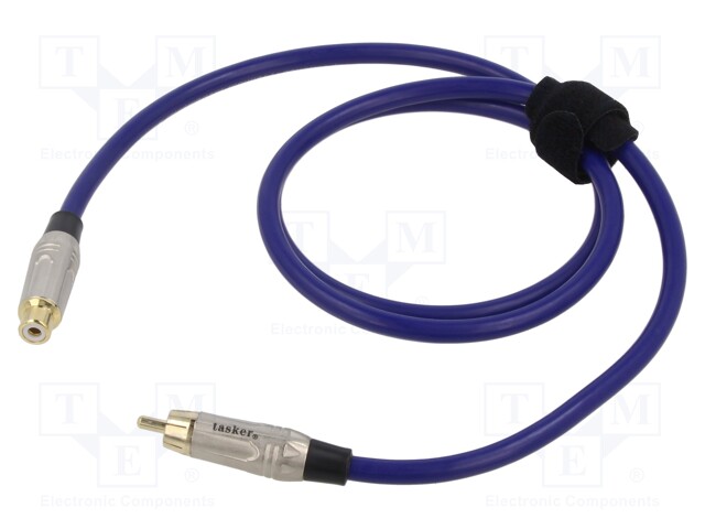 Cable; RCA socket,RCA plug; 1m; Plating: gold-plated; blue; 0.5mm2