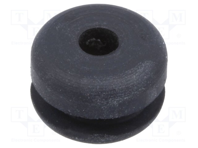 Grommet; Ømount.hole: 7mm; Øhole: 3mm; caoutchouc; -30÷90°C; black