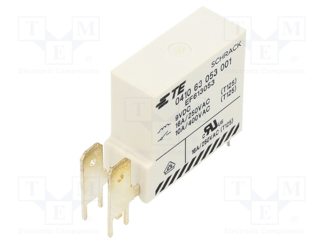 Relay: electromagnetic; SPST-NO; Ucoil: 9VDC; 16A; max.400VAC