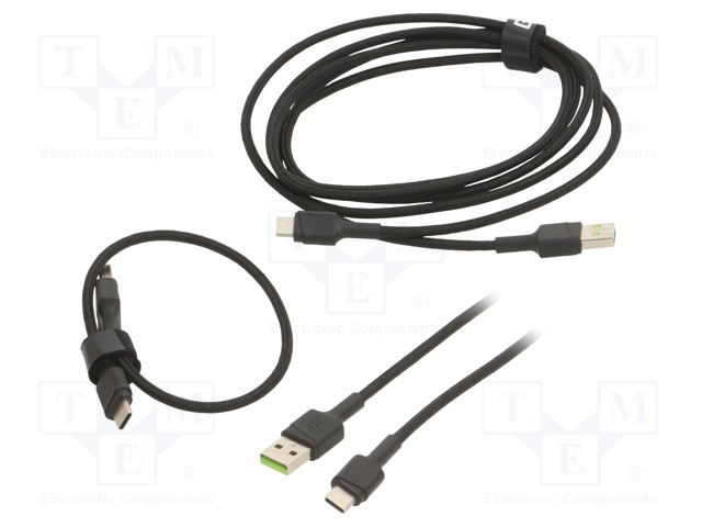 Cable; USB 2.0; USB A plug,USB C plug; black; 480Mbps