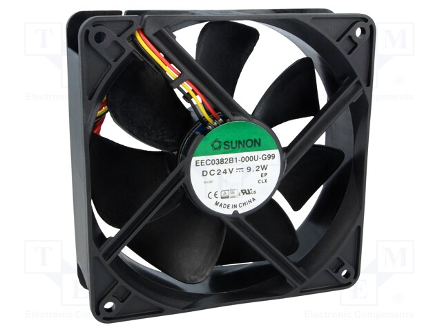 Fan: DC; axial; 24VDC; 120x120x38mm; 234.4m3/h; 48dBA; ball bearing