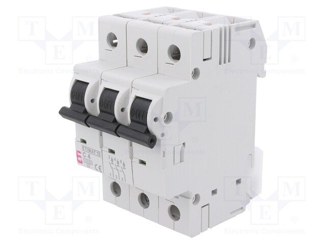 Circuit breaker; 230/400VAC; Inom: 4A; Poles: 3; DIN; Charact: C