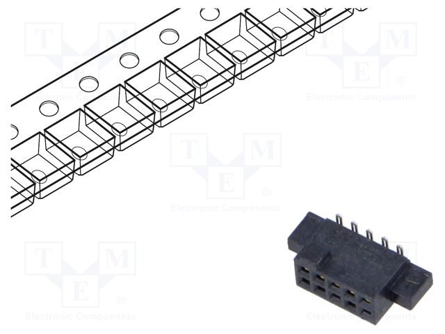 Connector: PCB to PCB; female; PIN: 10; 1.27mm; SFM; SMT; socket