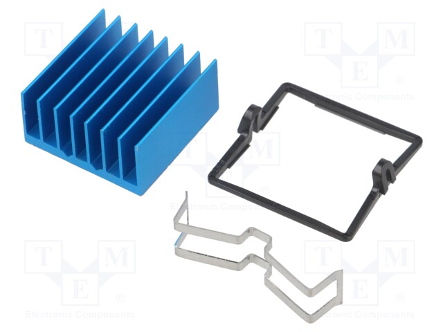 Heatsink: extruded; grilled; blue; L: 25mm; W: 25mm; H: 12.5mm