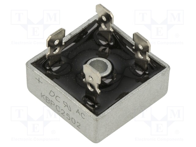 Bridge rectifier: single-phase; Urmax: 200V; If: 25A; Ifsm: 400A