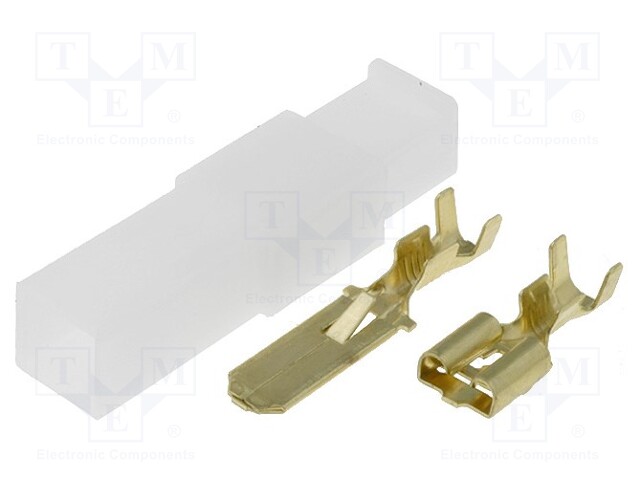 Terminal: flat; female/male; crimped; for cable; insulated; 2.5mm2