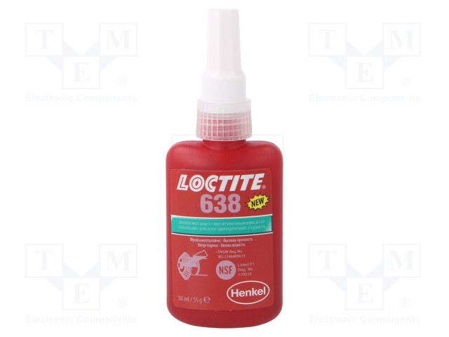 Anaerobic adhesive; green; bottle; 50ml; LOCTITE 638; 4min