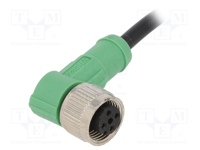 Connection lead; M12; PIN: 4; angled; 1.5m; plug; 250VAC; 4A; 250VDC