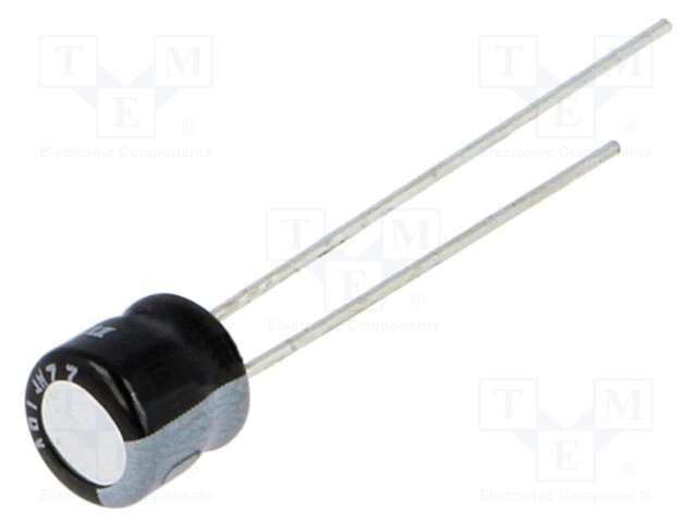 Capacitor: electrolytic; THT; 22uF; 50VDC; Ø6.3x7mm; Pitch: 2.5mm