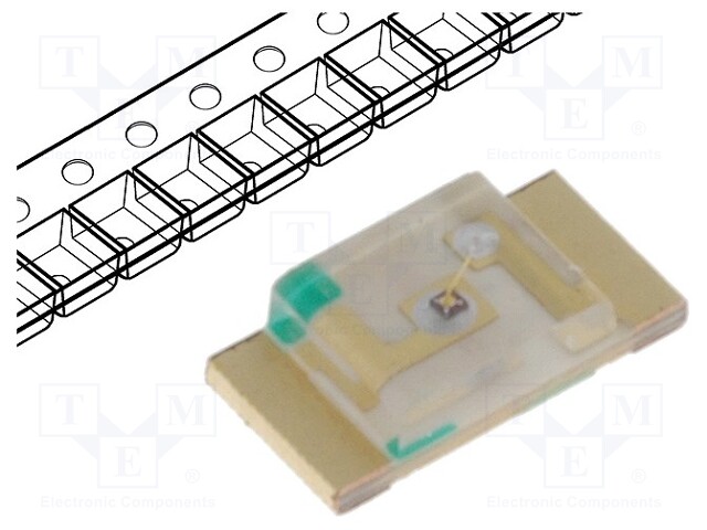 LED; SMD; 1206; yellow; 50÷150mcd; 3.2x1.6x0.75mm; 120°; 2÷2.5V